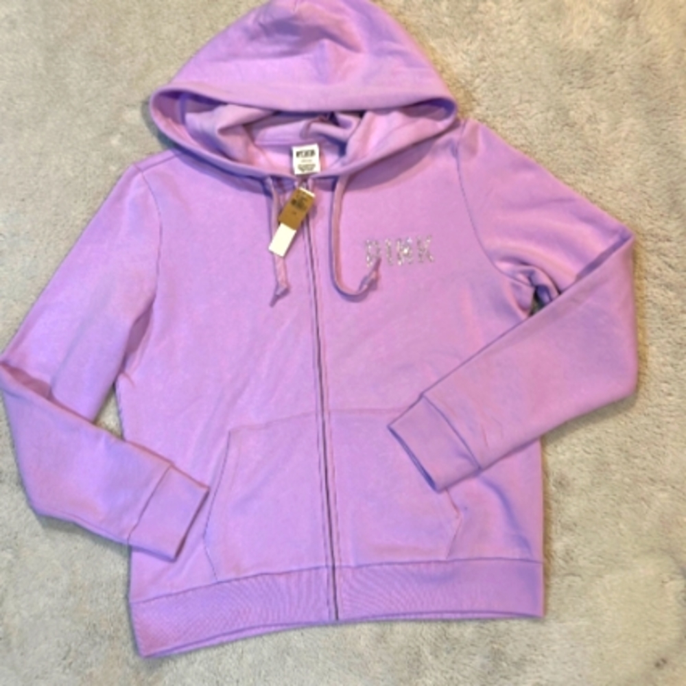 Just light purple pink bling zip up